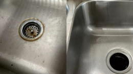 Sink Before and After Cleaning